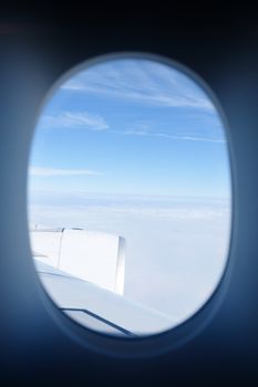 View from an airplane window.