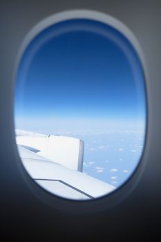 View from an airplane window.