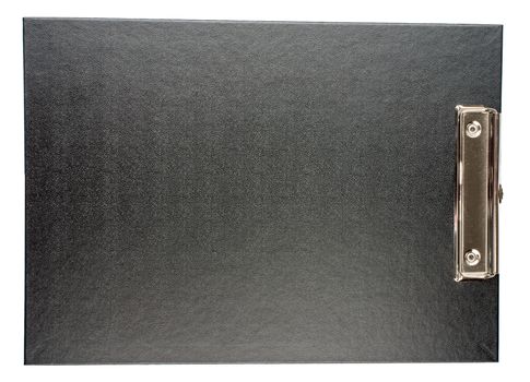 Black folder on isolated white background, closeup