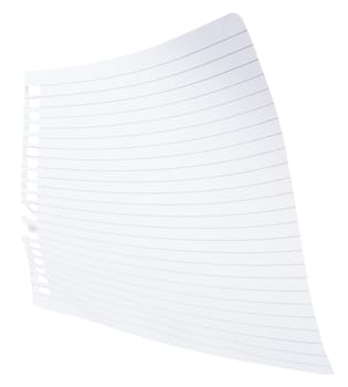 Note paper with curls on isolated white background