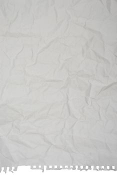 Crumpled white paper on isolated white background