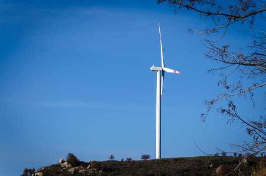 The Eolic turbines in the italian mountains