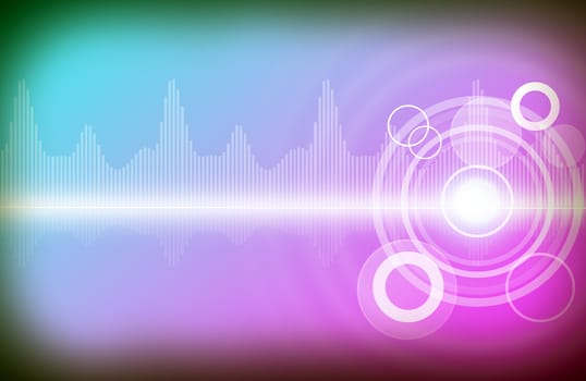 Colorful abstract background with circles and lightspot