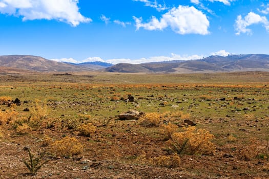 Beautiful Moroccan landscape, Sahara desert, sky and clouds