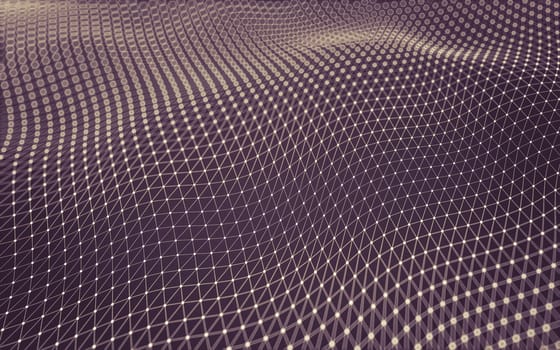 Abstract polygonal space low poly dark background with connecting dots and lines. Connection structure. 3d rendering