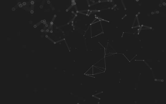 Abstract polygonal space low poly dark background with connecting dots and lines. Connection structure. 3d rendering