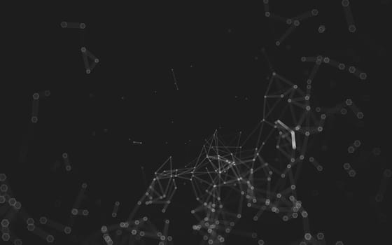 Abstract polygonal space low poly dark background with connecting dots and lines. Connection structure. 3d rendering