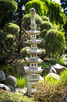 Stone sculpture in japaneese garden