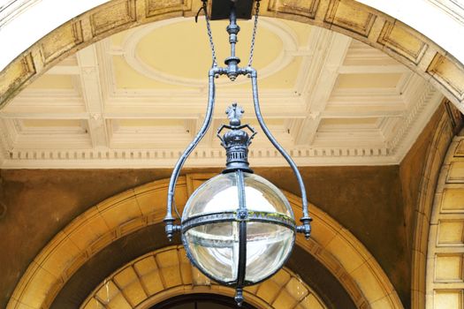 Large Globe light above entrance way