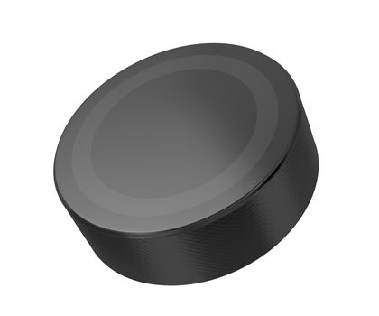 Hockey puck isolated on white background 