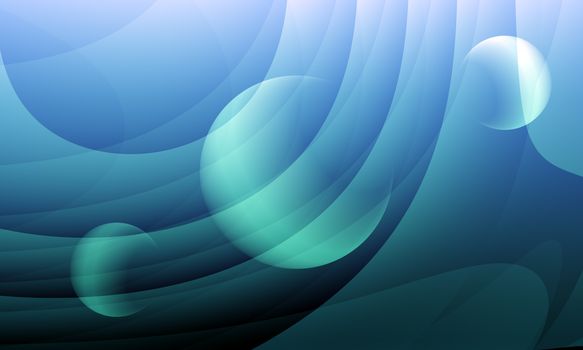 Abstract blue background with circles and round