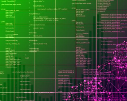 Green Digital Abstract background with numbers and light