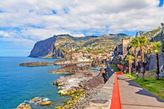 Impressive mountain Cabo Girao - view from town Camara de Lobos