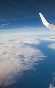 Fuerteventura Canarian island from plane window view