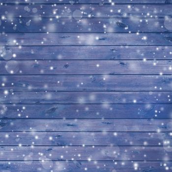 Dark blue new year vintage plank texture with white snowflakes for design and scrapbooking