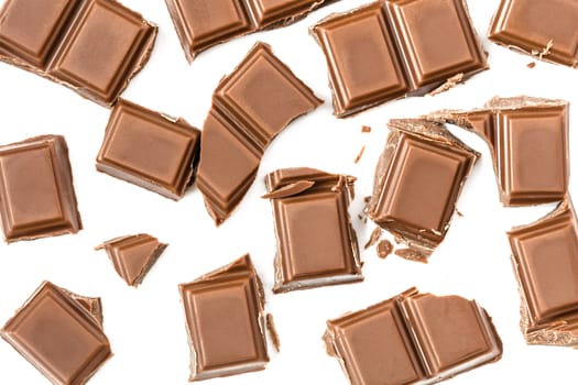 milk chocolate bar close-up on white background