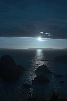 wild atlantic way sunset on the coastline of ballybunion county kerry ireland with wild grass in foreground