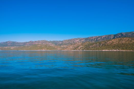 Sea, near ruins of the ancient city on the Kekova island, Turkey