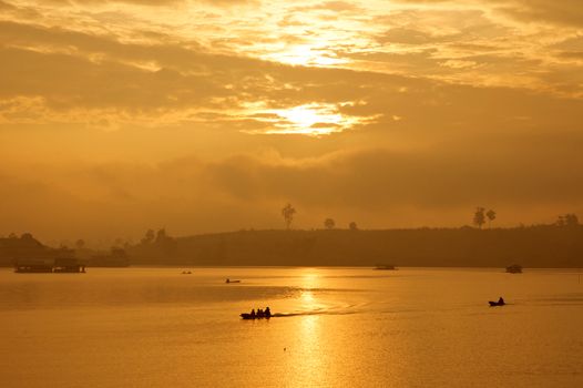 The atmosphere the morning at Sangkhla Buri District