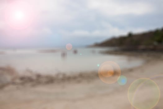 Thailand Marine lens flare blurred background.