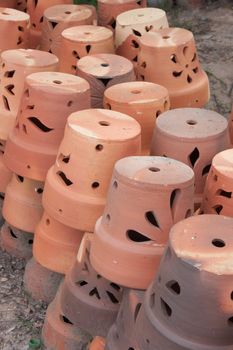 Ceramic pots with designs from Thailand.