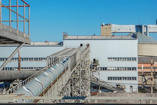 The production capacity of sugar factories. Industrial building plant for the production of sugar from sugar beet
