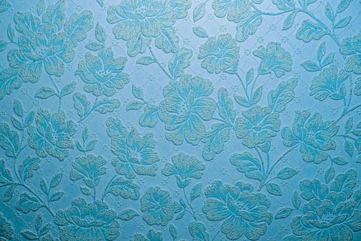 Blue flower ornament background texture. Element of design.