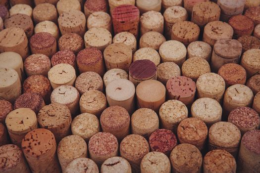wine corks background. background texture with different wine corks