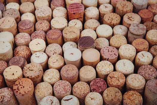 background texture with different wine corks. Wine corks