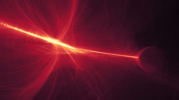 glowing red curved lines over dark Abstract Background universe. Illustration