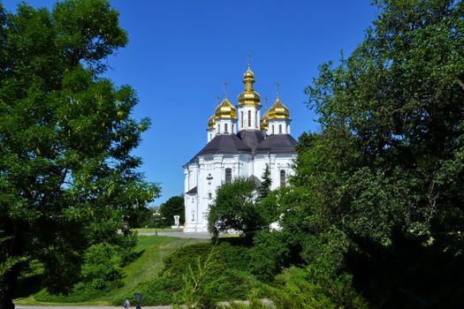 Christian Church in the hot summer day.