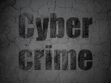 Security concept: Black Cyber Crime on grunge textured concrete wall background