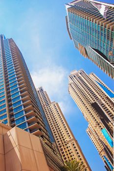 skyscrapers, tall buildings and buildings, view from below, urban architecture