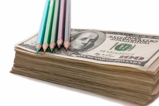 Production of counterfeit dollars, one hundred American dollar to make counterfeit money is forbidden! Punishment - prison Creating fake dollar pencils