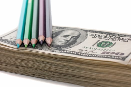 Production of counterfeit dollars, one hundred American dollar to make counterfeit money is forbidden! Punishment - prison Creating fake dollar pencils