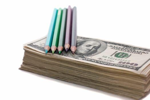 Production of counterfeit dollars, one hundred American dollar to make counterfeit money is forbidden! Punishment - prison Creating fake dollar pencils
