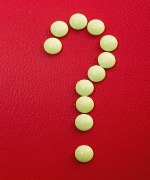 tablets, medicines and vitamins, EPS, question mark of pills