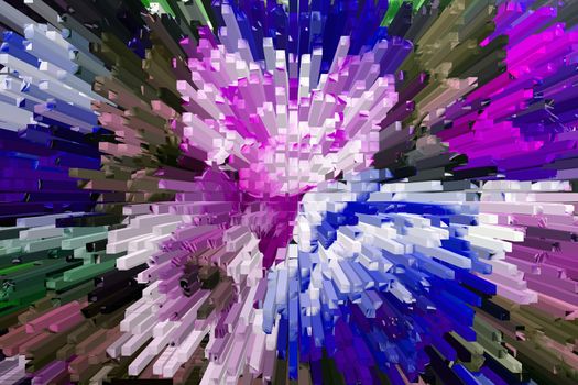 color extrusion  blocks Abstract colorful 3D extrusion background flowers, floral pattern