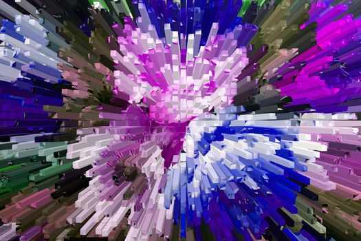 color extrusion  blocks Abstract colorful 3D extrusion background flowers, floral pattern