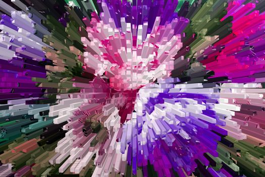 color extrusion  blocks Abstract colorful 3D extrusion background flowers, floral pattern