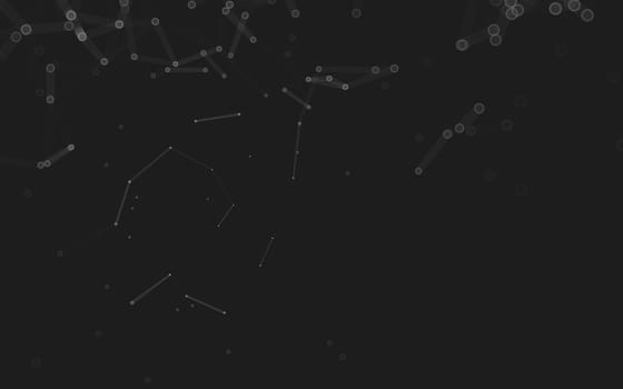 Abstract polygonal space low poly dark background with connecting dots and lines. Connection structure. 3d rendering