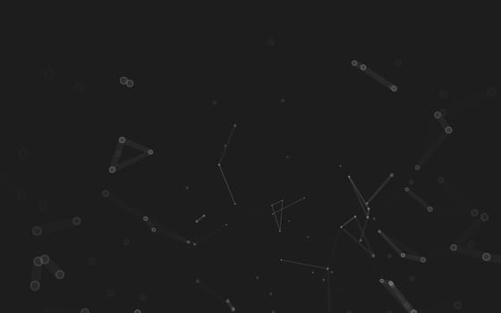 Abstract polygonal space low poly dark background with connecting dots and lines. Connection structure. 3d rendering