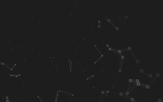 Abstract polygonal space low poly dark background with connecting dots and lines. Connection structure. 3d rendering