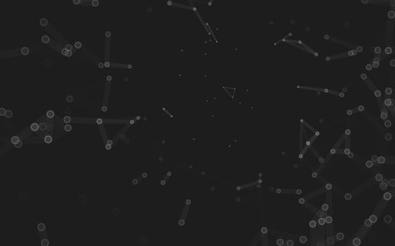 Abstract polygonal space low poly dark background with connecting dots and lines. Connection structure. 3d rendering