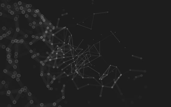 Abstract polygonal space low poly dark background with connecting dots and lines. Connection structure. 3d rendering