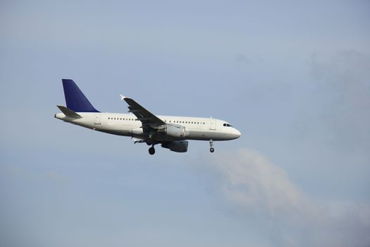 Commercial airplane approaching the runway