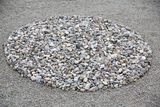 Garden design, with hard landscaping, using shaping, paving, rocks and pebbles