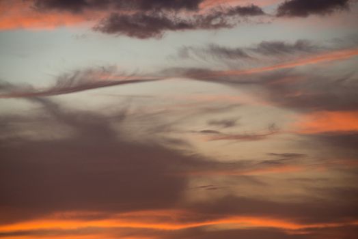 Natural background of  colorful red sky during  sunset time.