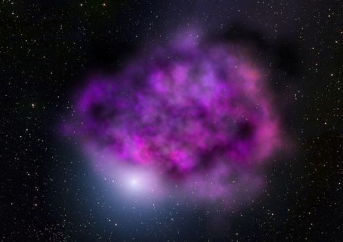 Far being shone nebula and star field against space. "Elements of this image furnished by NASA".