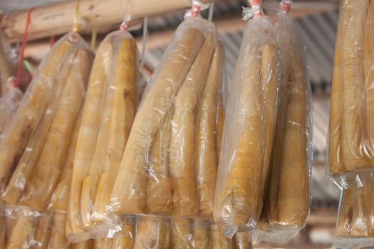 Pickled bamboo shoots plastic bags of the Northeast.
Thailand